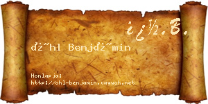 Öhl Benjámin névjegykártya