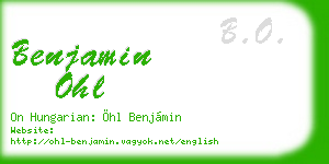 benjamin ohl business card