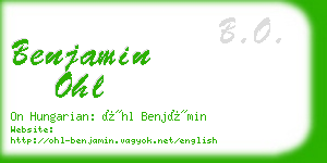benjamin ohl business card